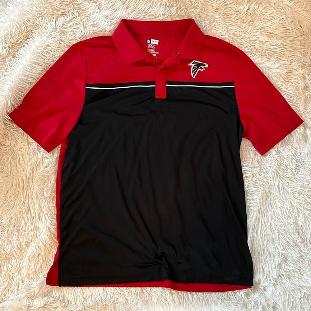 Atlanta Falcons Men’s Polo Shirt | Size XL | NFL Polo Merch | Red and Black